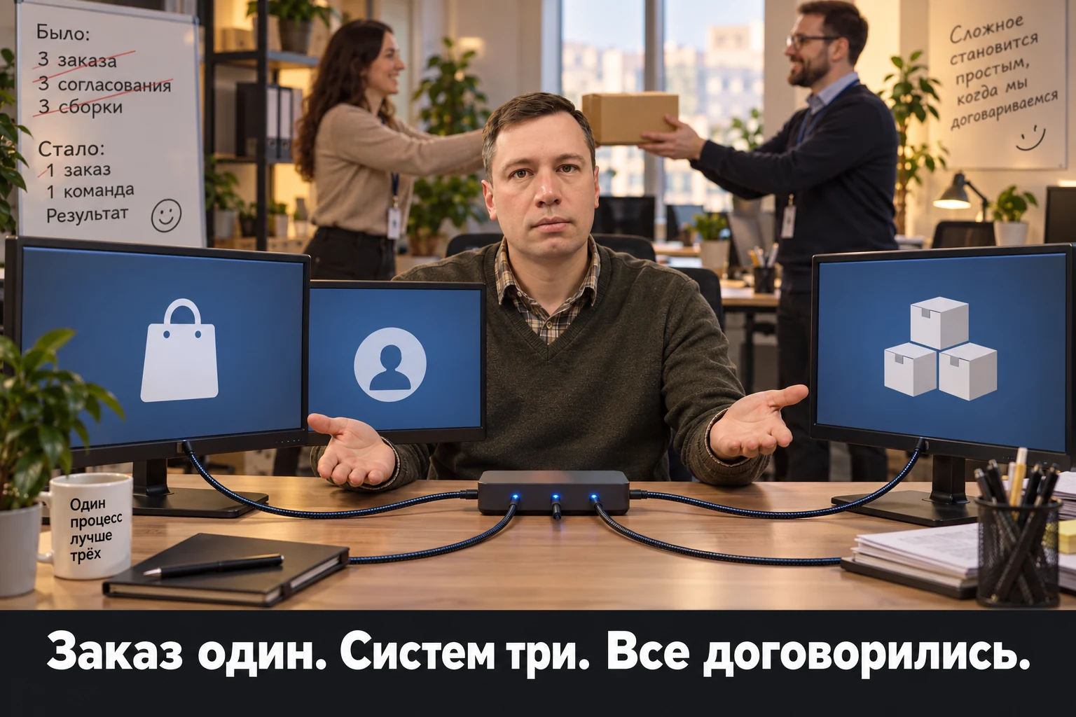 Заказ один. Систем три. Все договорились.