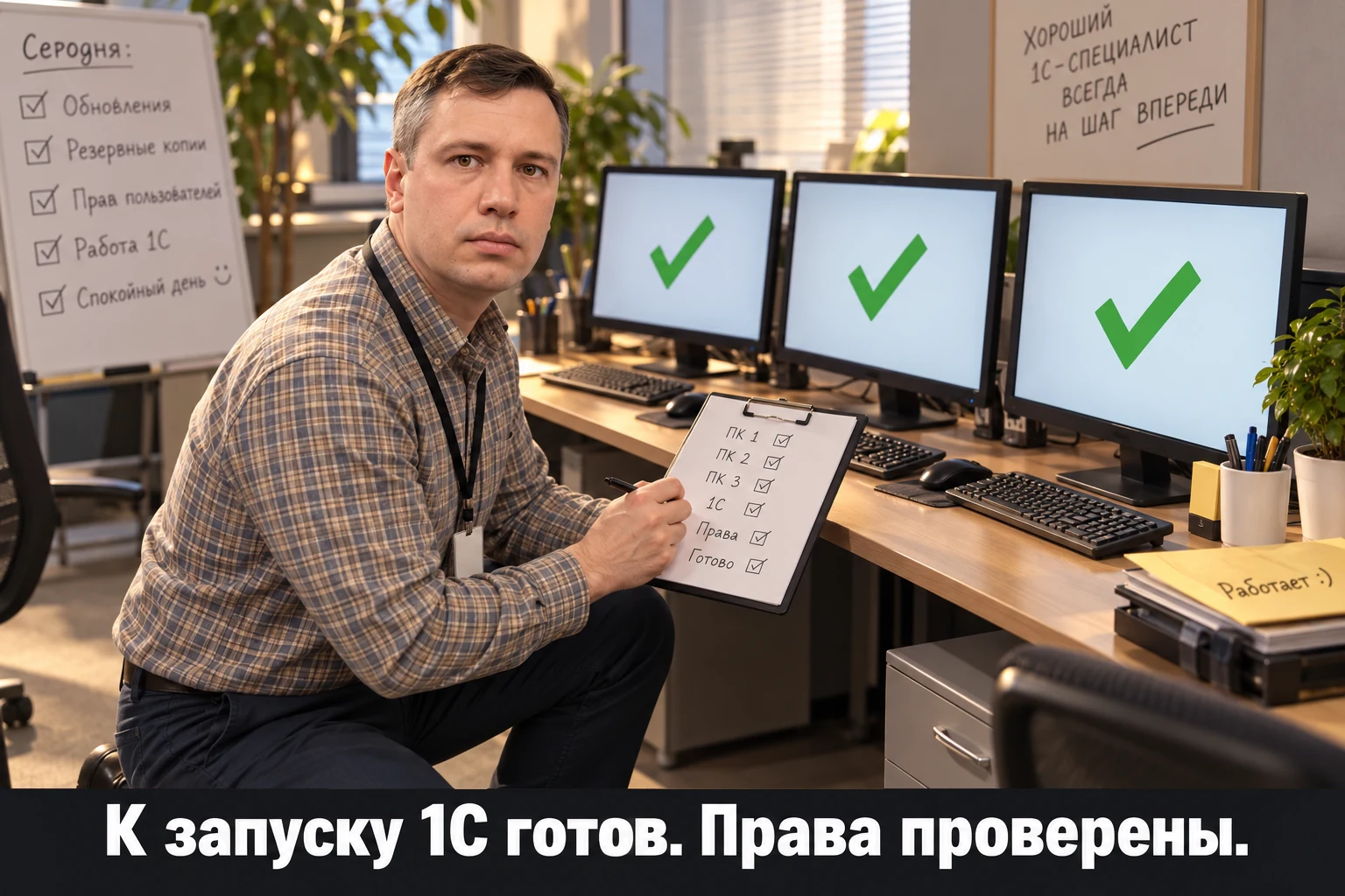 К запуску 1С готов. Права проверены.